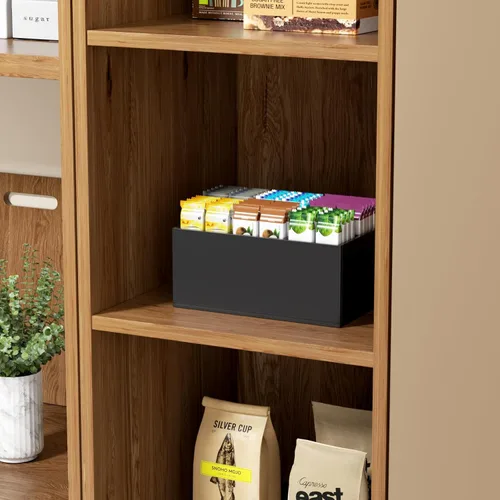 Vista 7 de HIIMIEI Organizador Portacepillos de Maquillaje Negro Acrílico de 6 Ranuras Organizador de Almacenamiento para Cepillos Cosméticos para Encimera