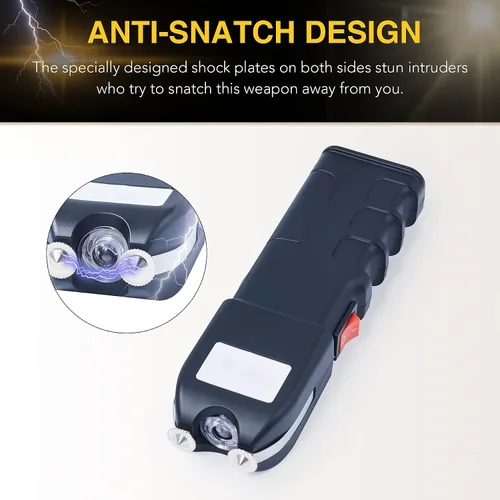 Vista 2 de DARTMOOR Pistola aturdidora de 300,000 V ultrapotente tamaño de teléfono recargable para hombres y mujeres con placas de choque laterales para coche
