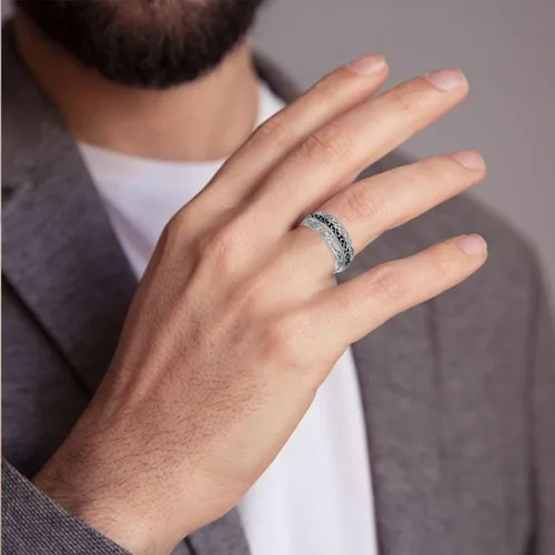 Vista 5 de Anillo de ansiedad de plata de ley 925 con nudo celta giratorio, anti-ansiedad, reducción del estrés, joyería, regalo, regalo de cumpleaños