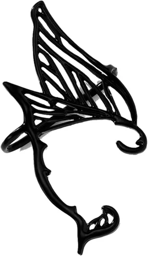 Vista 2 de Piercing gótico de elfo, aretes de tuerca para mujer, diseño de hada élfica celta punk, accesorio de disfraz de Halloween