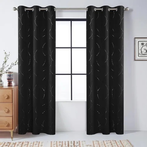 Vista 20 de BUHUA - Paneles de cortinas opacas para sala de estar, cortinas grises con aislamiento térmico, cortinas de ventana para dormitorio - 72 pulgadas