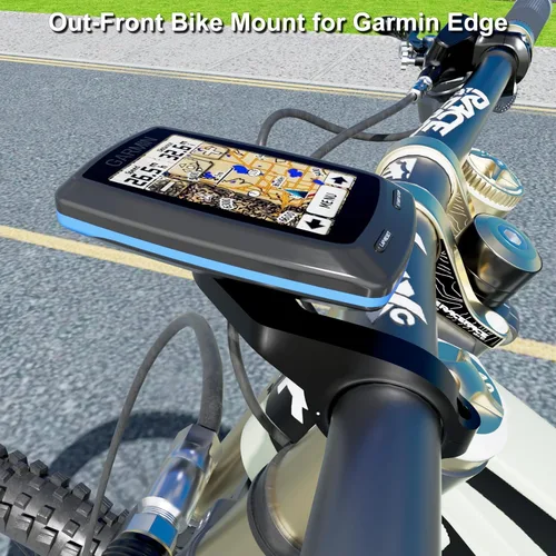 Vista 3 de Soporte de bicicleta frontal para computadora GPS Garmin Edge, soporte de manillar de ciclismo extendido IIISOGNO para Edge