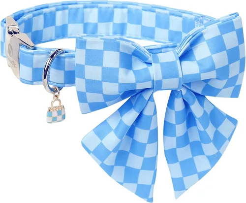 Vista 34 de DOGWONG Collar de otoño para perro con lazo, collar de moño para perro de Acción de Gracias, collar ajustable de algodón de otoño con hoja de arce