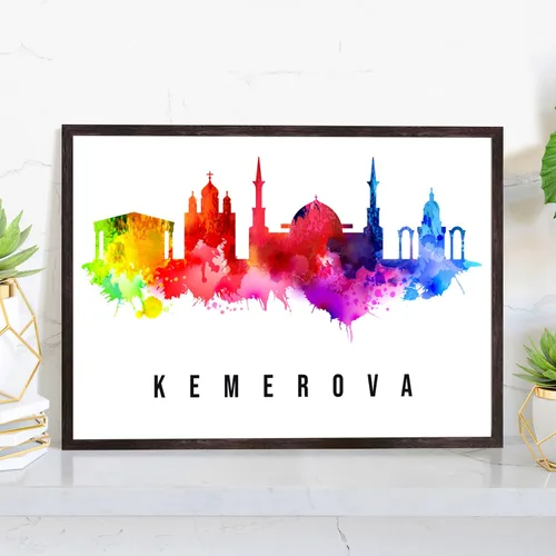 Vista 9 de Pera Print Póster de Rusia, póster de Rusia-Arkhangelsk, ilustración de Rusia Skyline City, póster de horizonte moderno, impresión de paisaje urbano