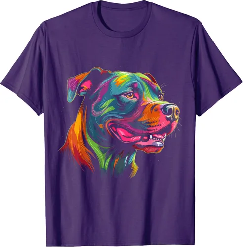 Vista 68 de Pit Bull Mom Dog Lover Colorido Artistic Pitbull Owner - Camiseta para mujer, Negro