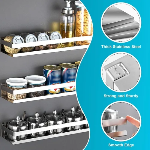 Vista 4 de Estante de baño de acero inoxidable de 15.75 pulgadas, estante de ducha para baño, cocina, ducha, estante de almacenamiento de metal a prueba