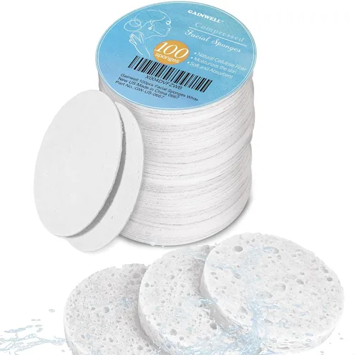 Vista 8 de GAINWELL Bride to Be Gifts - Esponja facial comprimida de 50 unidades, limpieza facial diaria y exfoliante, esponjas cosméticas de spa 100% Rosa