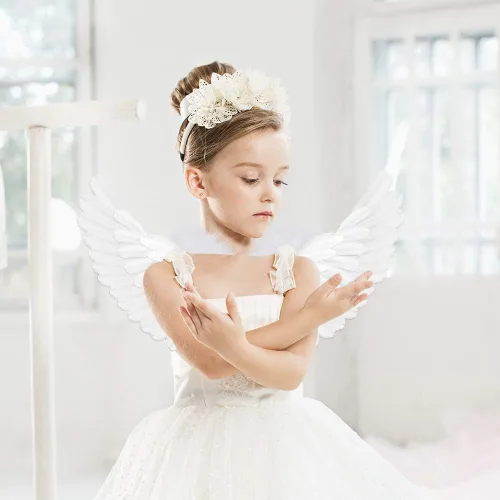 Vista 7 de Angel Wings Halloween Angel Costume Christmas Decorations Angel Wings Costume for Girls Kid Adult