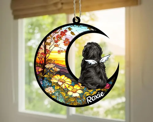 Vista 205 de LOVELYPOD Adorno de Navidad personalizado para perro Basset Hound (marrón) Basset Hound (marrón) adorno para atrapasoles de perro, razas de perros