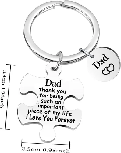 Vista 2 de Llavero para papá, regalo del día del padre, regalo para papá, regalo de hijo, hija, papá, cumpleaños, boda, regalo de Acción de Gracias, San
