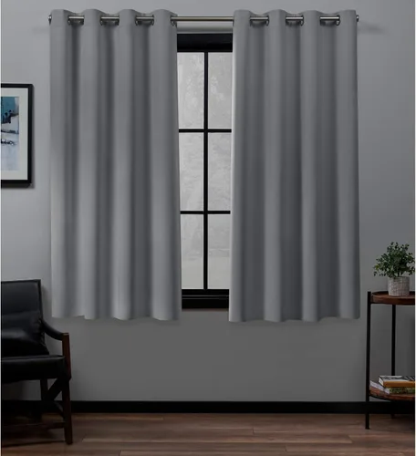 Vista 9 de Exclusive Home Curtains - Par de paneles de cortinas, modelo Academy, con ojales para bloqueo total de luz Blanco