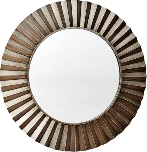 Vista 8 de Household Essentials Espejo Sunburst de madera maciza y metal, marrón
