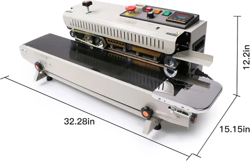 Vista 6 de U.S. Solid Máquina de sellado de sellador de banda de bolsa continua, sellador de banda horizontal automático con control de temperatura digital
