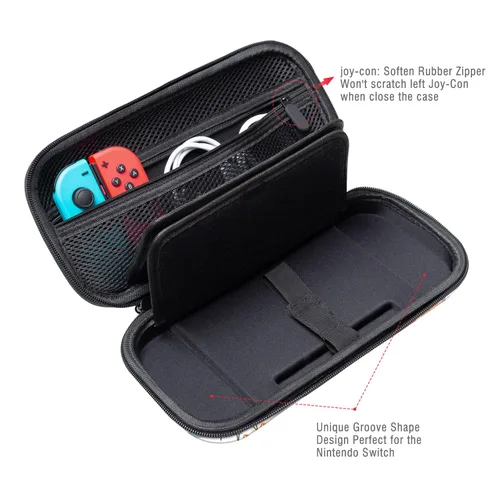 Vista 6 de Lokigo Carry Case Compatible for Nintendo SwitchSwitch OLED, Protective Travel Carrying Case Boys Girls with 16 Game Card Slots for Console &