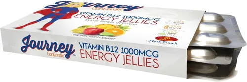 Vista 3 de Bariatric Eating Journey 1,000 mcg Vitamina B12 Jaleas energéticas sin azúcar Ponche de frutas (30 unidades)