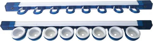 Vista 3 de Rush Creek Creations Fishing Rod Holder, Garage Organization and Wall Storage, for Reels, Gear and Accessories (Vertical/Horizontal Rack)