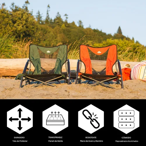 Vista 4 de Cascade Mountain Tech Silla de campamento plegable para camping, playa, picnic, barbacoas, eventos deportivos con bolsa de transporte