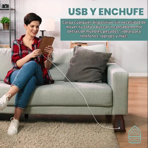 Vista 7 de Home Intuition Elevadores de cama ajustables resistentes de 3, 5 u 8 pulgadas, paquete de 4 (marrón espresso con USB)