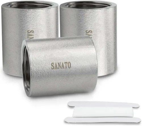 Vista 8 de SANATO 3 piezas SS 304 forja pezón fundido piple, 3/4 "NPT x 3/4" NPT macho roscado, 1.969 in accesorios de tubería