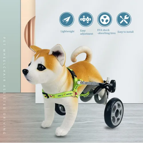 Vista 5 de Silla de ruedas para perro, silla de ruedas para mascotas de 2 ruedas, silla de ruedas ajustable para patas traseras discapacidad, parálisis