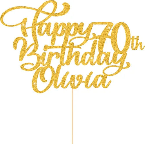 Vista 12 de Decoración personalizada para pastel de cumpleaños, decoración de pastel de cumpleaños, cualquier nombre, edad 1, 10, 16, 18, 20, 21, 30, 40, 50