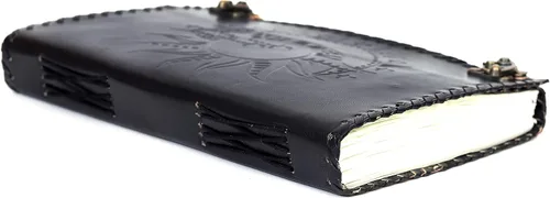Vista 5 de Diario en relieve de Sun & Moon, diario de 240 páginas, diario vintage, diario Sun Moon, cuaderno de bocetos de cuero, cuaderno de cuero, diario