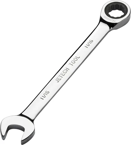 Vista 2 de Jetech Llave combinada de trinquete de 11/16 pulgadas (paquete de 10), llaves de engranajes de grado industrial con diseño de 12 puntos, trinquete