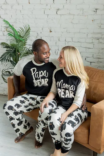 Vista 4 de Lazy One Conjuntos de pijama familiar a juego para adultos, niños y bebés (oso familiar)