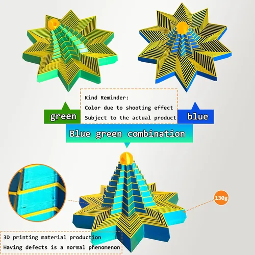 Vista 3 de Juguete fractal de copo de nieve, juguete de escritorio ejecutivo impreso en 3D, perfecto para aliviar el estrés, la irritabilidad y la relajación