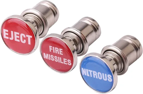Vista 8 de 3 piezas de botones de expulsión de misiles de fuego de nitrógeno para encendedores de botón, tapones de botón de repuesto de 12V, fuente