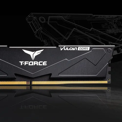 Vista 5 de TEAMGROUP T-Force Vulcan DDR5 16GB (2x8GB) 5200MHz (PC5-41600) CL40 Intel XMP 3.0 y AMD Expo Compatible Módulo de Memoria de Escritorio Ram Negro