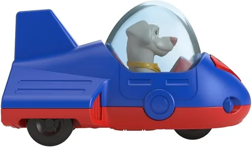 Vista 5 de Fisher-Price - Vehículos de superhéroes de metal fundido a presión inspirados en la película DC League of Superpets – Krypto Superdog Red and Blue