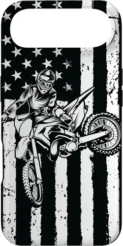 Vista 27 de Funda de motocross con bandera de Estados Unidos para iPhone 17