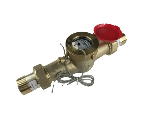Vista 24 de DAE Medidor de agua caliente sin plomo MJ-75R NTEP, acoplamientos NPT de 3/4", salida de pulso, galón