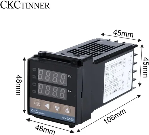 Vista 3 de PID Digital Intelligent Industrial Temperature Controller Dual Alarm 220V Relay REX-C100-C400-C700-C900 VAB/MAB SSR Relay Output(REX-C100 MAB)