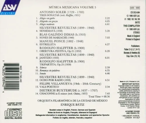 Vista 2 de Musica Mexicana, Vol. 5