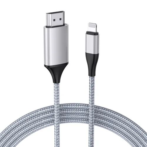 Vista 3 de Cable Lightning 2 en 1 de 6 pies • Tipo C a HDMI • Cable HDMI de doble interfaz para iPhone 16/15/14/Pro/Max y iPad Pro/Air, sincroniza video