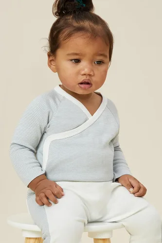 Vista 2 de MORI Body tipo kimono de manga larga para bebé para niños y niñas, transpirable, unisex, suave, con botones sin níquel