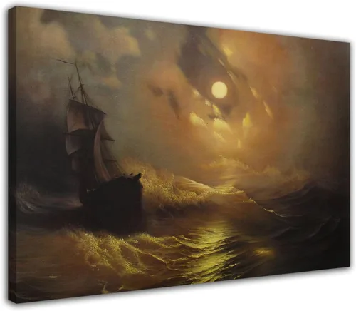 Vista 12 de QUNYAAE Póster de arte en lienzo con diseño de barco pirata, diseño de barco pirata, arte de pared y decoración moderna de dormitorio familiar