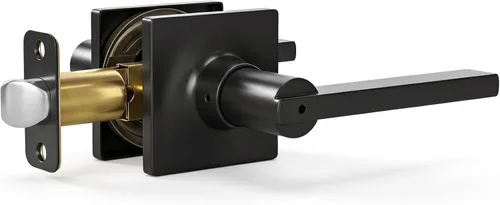 Vista 26 de HOSOM Dummy Door Handle,2 Pack Closets,French Double Doors Knobs Levers Negro mate