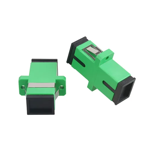 Vista 2 de Acoplador óptico de fibra óptica SC verde adaptador de fibra óptica monomodo SC, hembra SC a SC hembra APC acoplador óptico de fibra de modo único