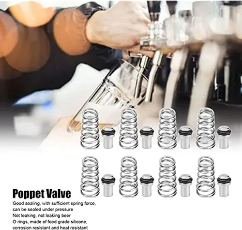 Vista 3 de 8 piezas de bola de cerveza casera Lokc Keg Post Poppet válvula universal de barril, válvula de bola de bloqueo de bola, válvula de poppet