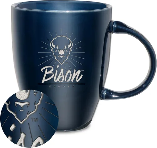 Vista 60 de Rico Industries - Taza de lustre cerámico con grabado láser de la NCAA de 18oz - Café-Té