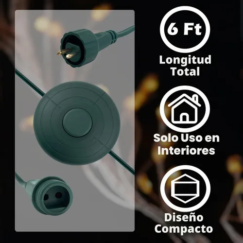 Vista 5 de Cable de alimentación Goodsby encendido/apagado para luces de árbol de Navidad, iluminación festiva, luz de cadena LED impermeable con conector