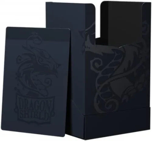 Vista 2 de Arcane Tinmen Caja de cartas Dragon Shield, cubierta de cubierta, azul medianoche, negro, duradera y resistente, almacenamiento de tarjetas OCG