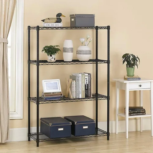 Vista 2 de BestOffice Estantería de Alambre Metálica Comercial Ajustable de Acero de 4 Niveles 36"x14"x54