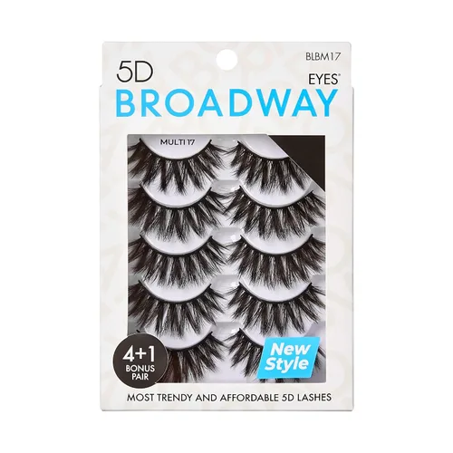 Vista 14 de Broadway - Juego de 5 pares de pestañas postizas de aspecto natural a dramático (01)