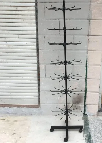 Vista 8 de Autek Soporte de exhibición al por menor de 7 niveles para tienda movible llavero de joyería sombreros juguetes para exhibición negro