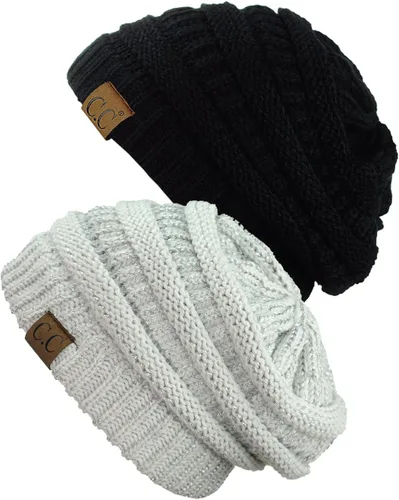 Vista 39 de Gorro a la moda de tejido suave abultado, cálido y elástico de C.C