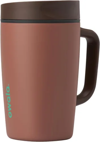 Vista 24 de Owala SmoothSip Slider - Vaso de café aislado de acero inoxidable, reutilizable, taza de café helado, taza de viaje para café caliente, sin BPA, 12